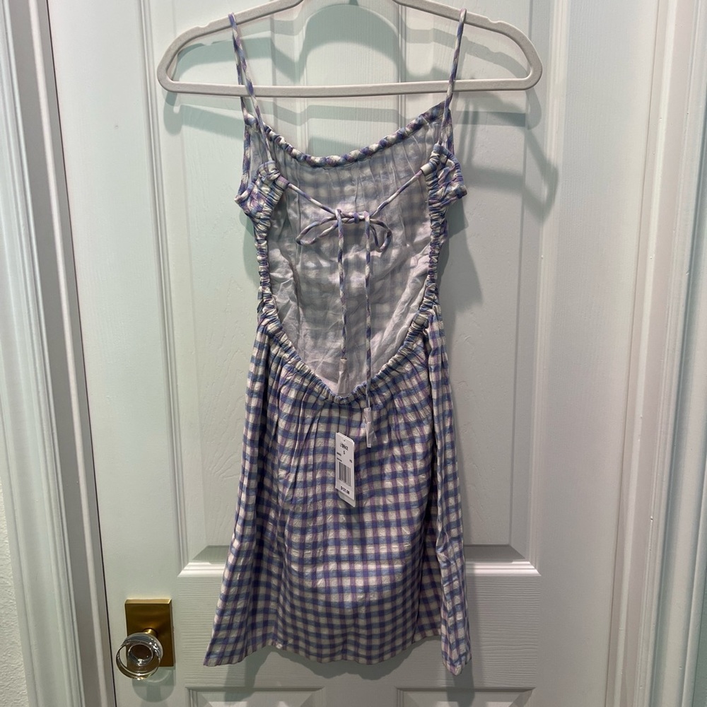 NWT L*SPACE REVOLVE ANIKA MINI DRESS IN PARK SLOPE GINGHAM - SIZE SMALL - - Picture 7 of 10